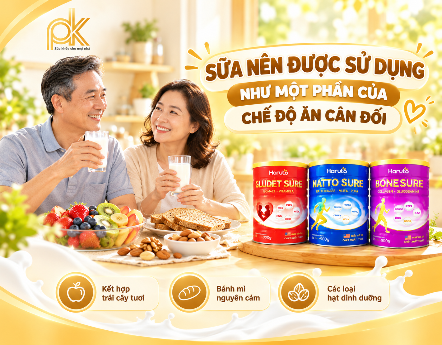Sữa nên được sử dụng như một phần của chế độ ăn cân đối