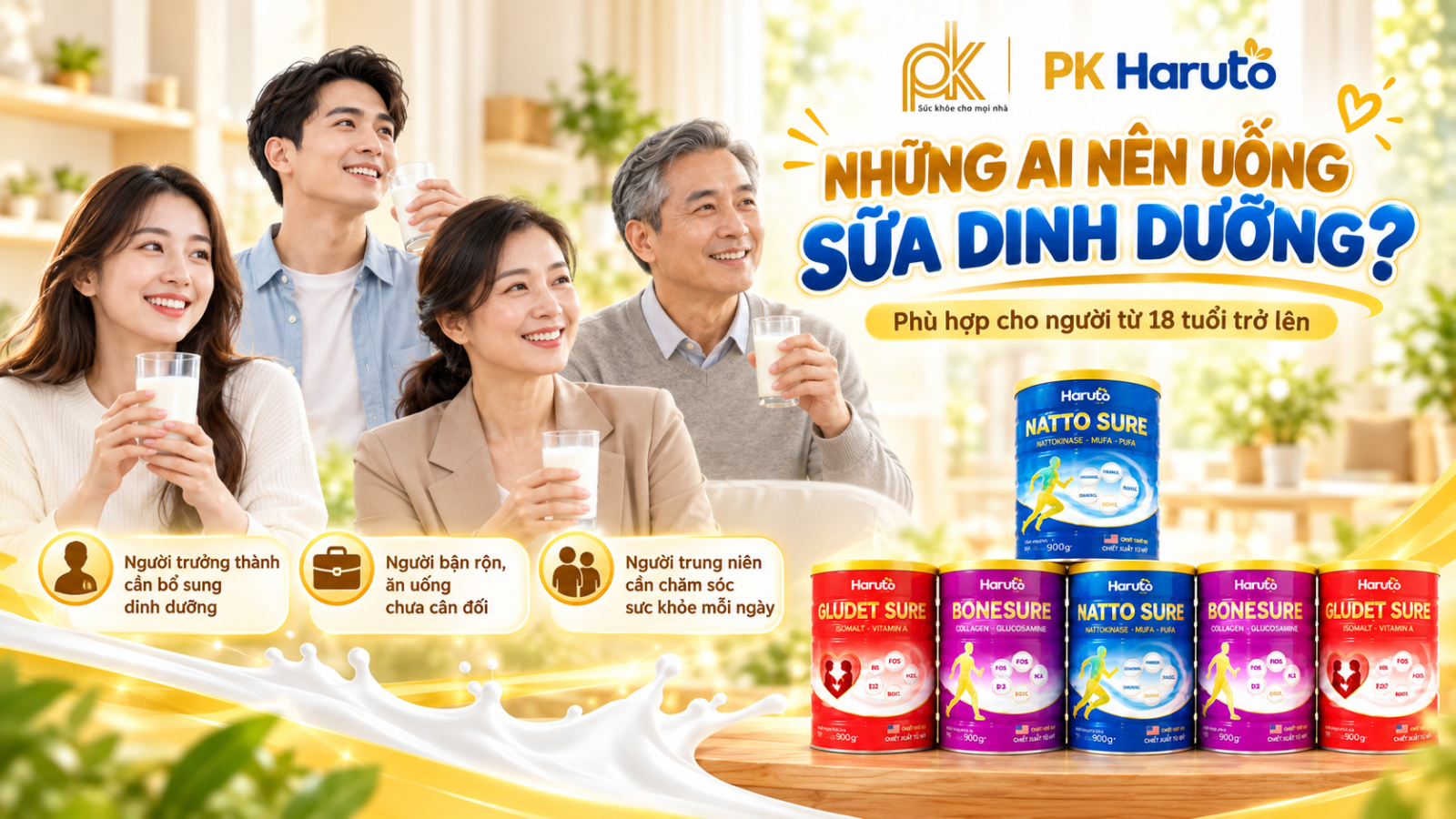 NHỮNG AI NÊN UỐNG SỮA DINH DƯỠNG? | PK HARUTO
